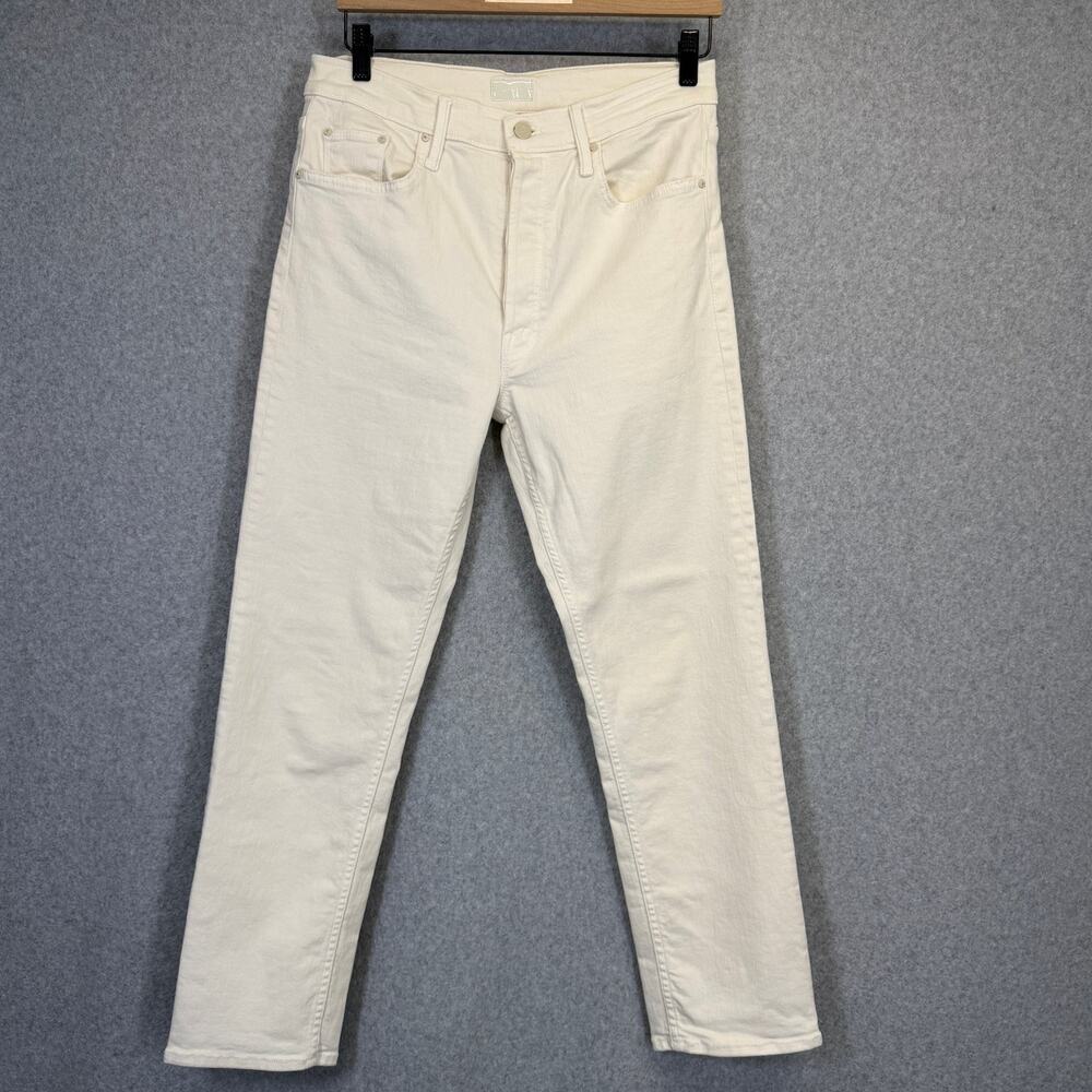 MOTHER The Tomcat Ankle Jeans Women's Cream Puffs Size 30 High Rise Stretch